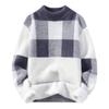 Half Turtleneck Men's Sweater Korean Style Fashion Plaid Imitation Mink Knitted Sweater Autumn and Winter New
