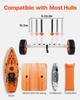 Carrello per Kayak, Capacità di Carico 104 kg, Dolly per Carrello Canoe con Ruote Solide in PU da 25,4 cm e Cavalletto, Si Monta e Smonta in Pochi Secondi, Tavola da Stand Up Paddle