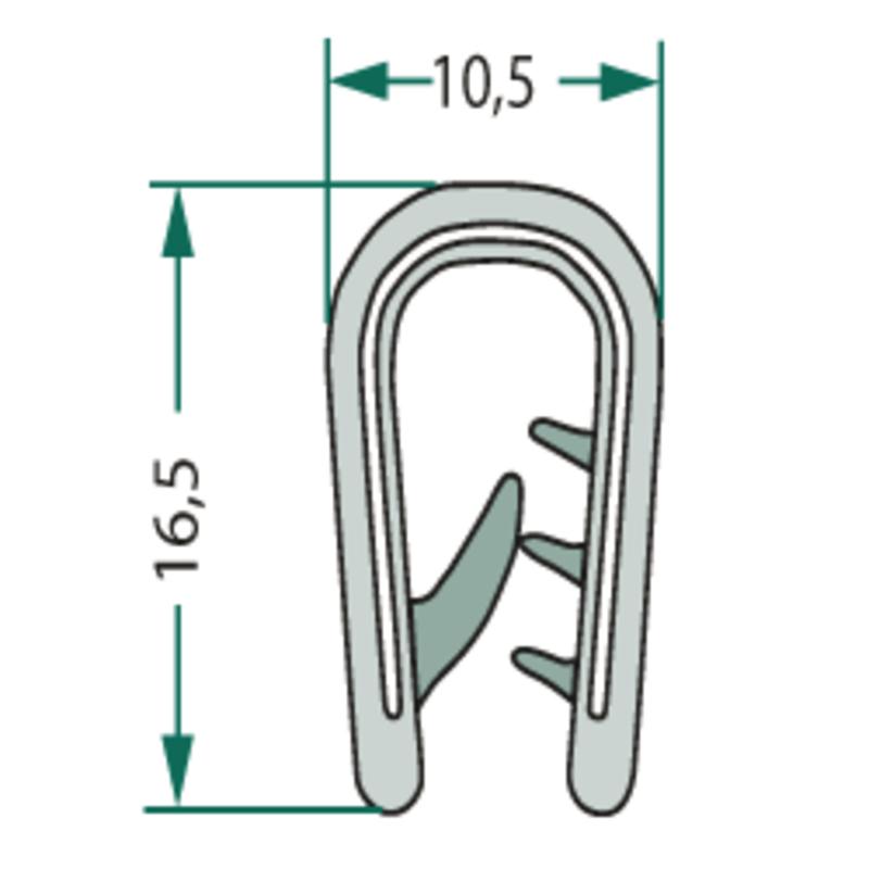 Universal window seal profile 10x15 5
