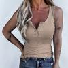 Women Vest Solid Color Ribbed Spring Summer Slim-fitting Breathable T-shirt for Party