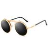 New Vintage Steampunk Sunglasses Round Steam Punk Metal Women Coating Sunglasses Men Retro Circle Sun Glasses Flap sunglasses