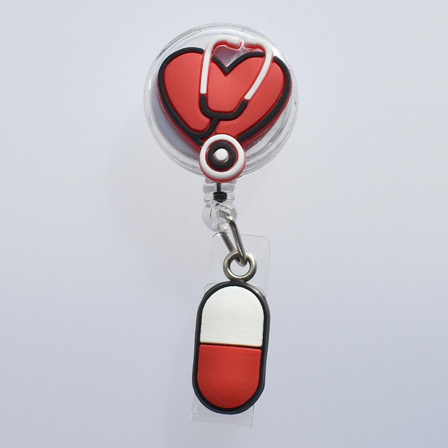 Kreskówka Medyczna zwijana klamra Lekarz Pielęgniarka Licencja na pracę Kreatywna smycz Łatwa do pociągnięcia klamra Certyfikat Nazwa marki