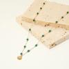 Beachy Green Beads Shell Pendant Necklace for Women