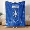 Aj Auxerre Football Club Flannel Blanket, Soft Polyester, Modern Design, All-Season for Camping, Travel, Gifts for holidays or birthdays