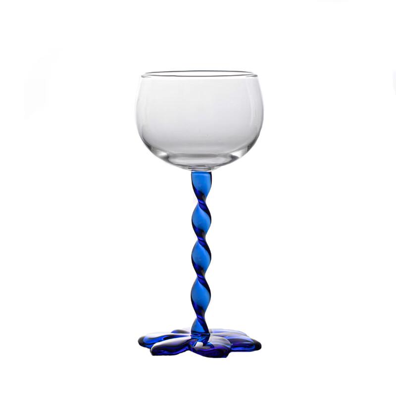 OLOEY Pink Vintage-Style Wavy Glass Champagne Flute