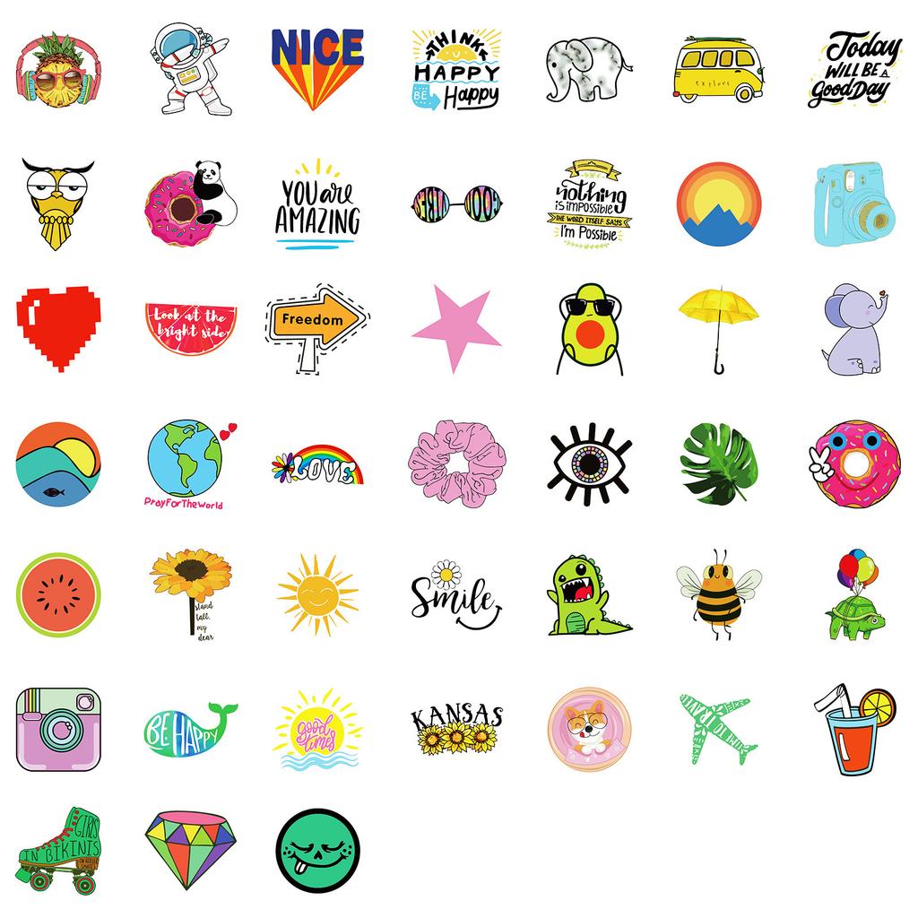 100 Small Size 4Cm Hand-Painted Small Fresh Stickers Graffiti Stickers