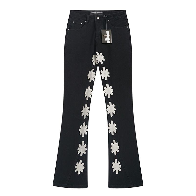 LOSTSHDWS Men's and Women's Spring and Autumn Flared Elastic Jeans Couple Jeans
