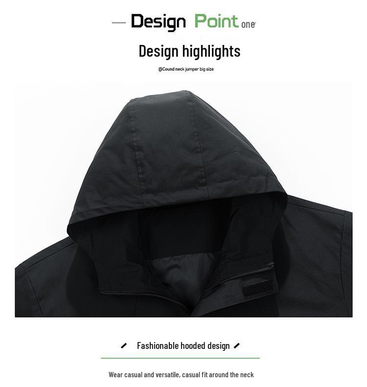 Men's Plus Size Casual Hooded Jacket - Windproof & Trendy for Spring/Autumn