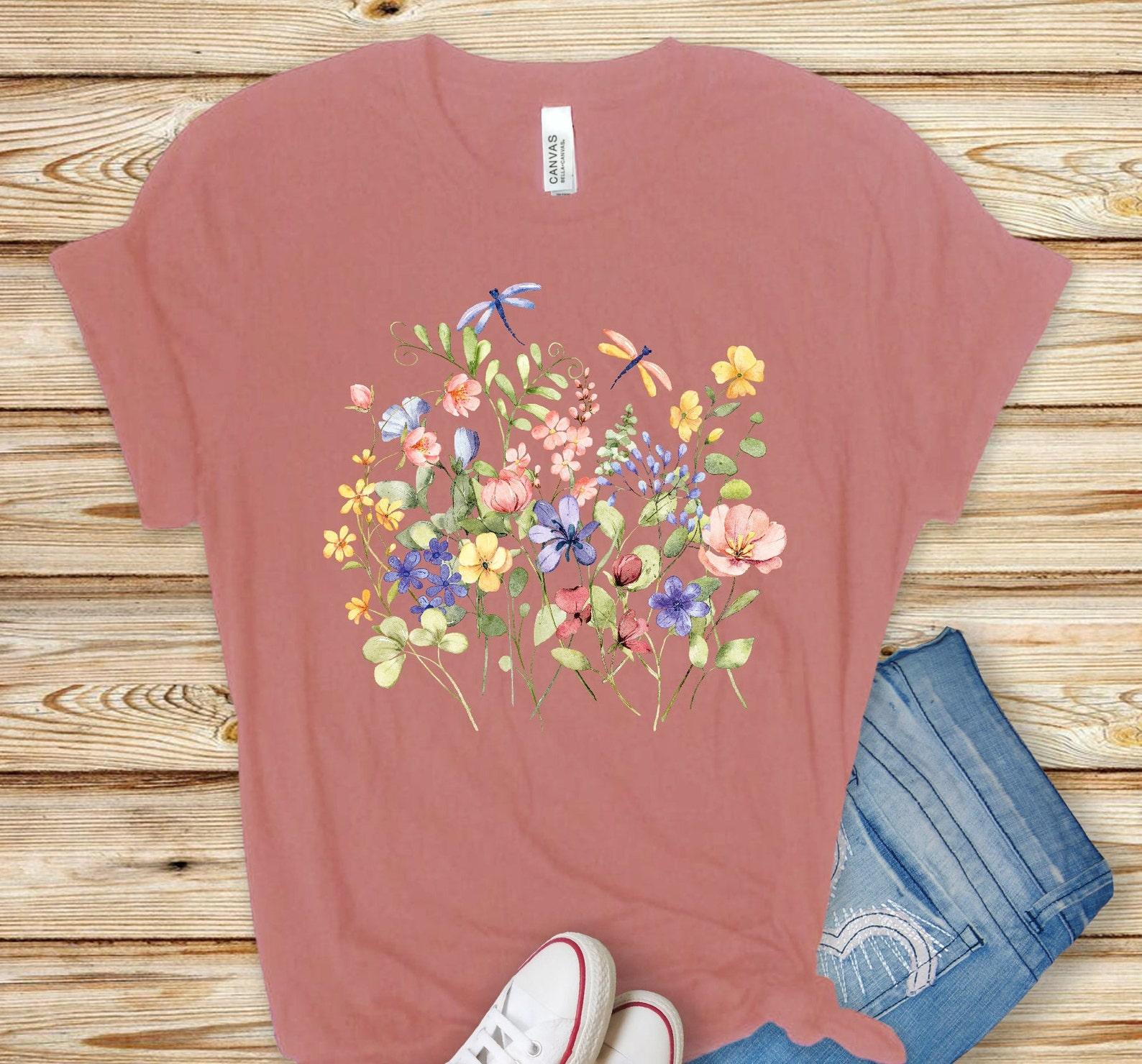 Flower Shirt Gift For Her Flower Shirt Aesthetic Floral Graphic Tee Floral Shirt Flower T-shirt Wild Flower Shirt Wildflower T-shirt Gift S