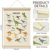 ZEDEV Dinosaur Wall Decor, Poster Hanger with Wood Frames 12x16 Inches, Dino Educational Canvas Wall Art, Artwork Hanging Kit for Boy Toddler Room