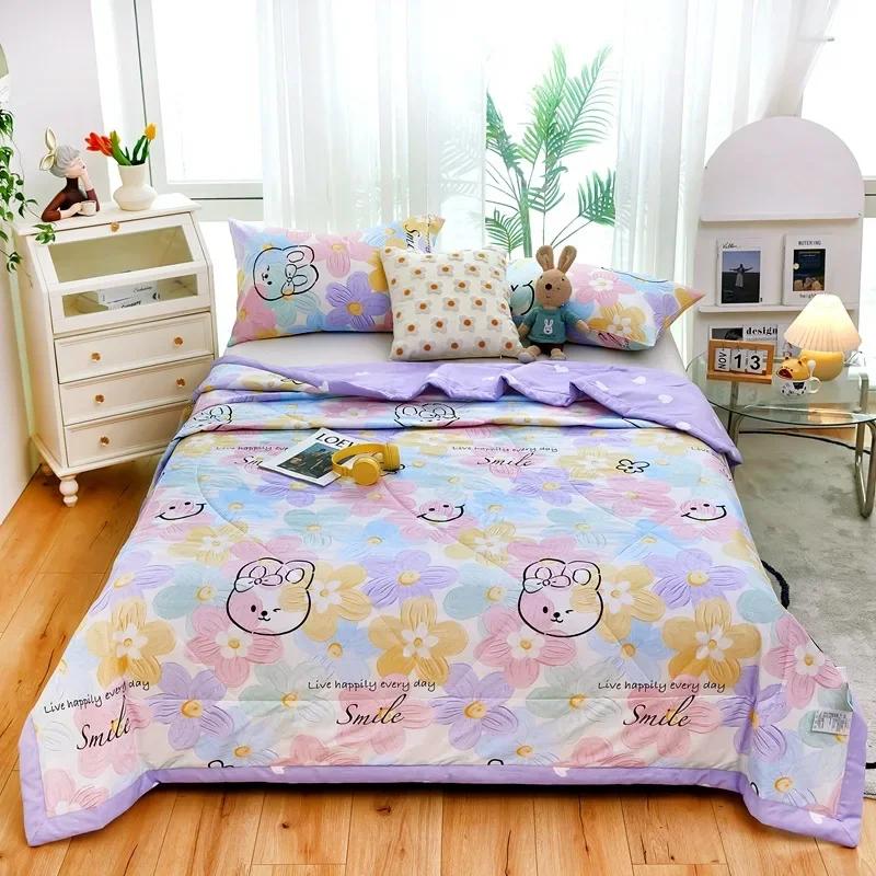 

Мультяшные весенне-летние двойные одеяла с бесплатной доставкой Взрослые Детские 100% хлопковые одеяла Мягкие Удобные Приятные к коже Одеяла 150x200cm