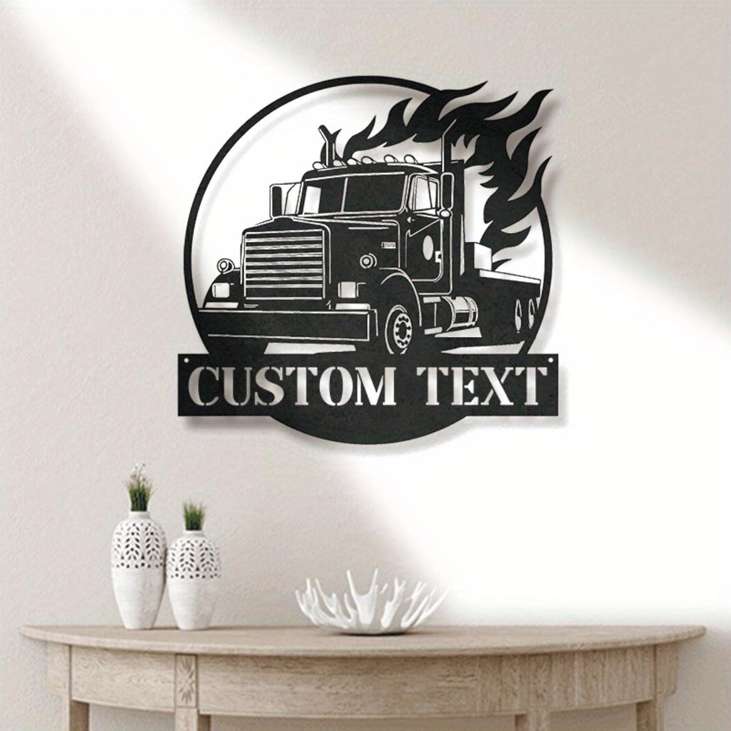 Custom Trucker Name Metal Sign Wall Art Classic Style Home Decor