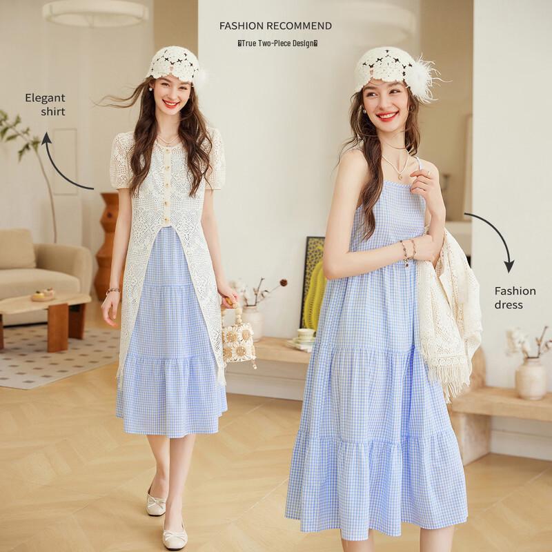 Bailuyu Linen Blend Vacation Two-Piece Set M