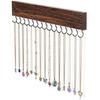Porta collane in legno da parete con 15 ganci, Appendi collane facile da installare, Organizer da parete per collane, Appendi gioielli per catene, braccialetti