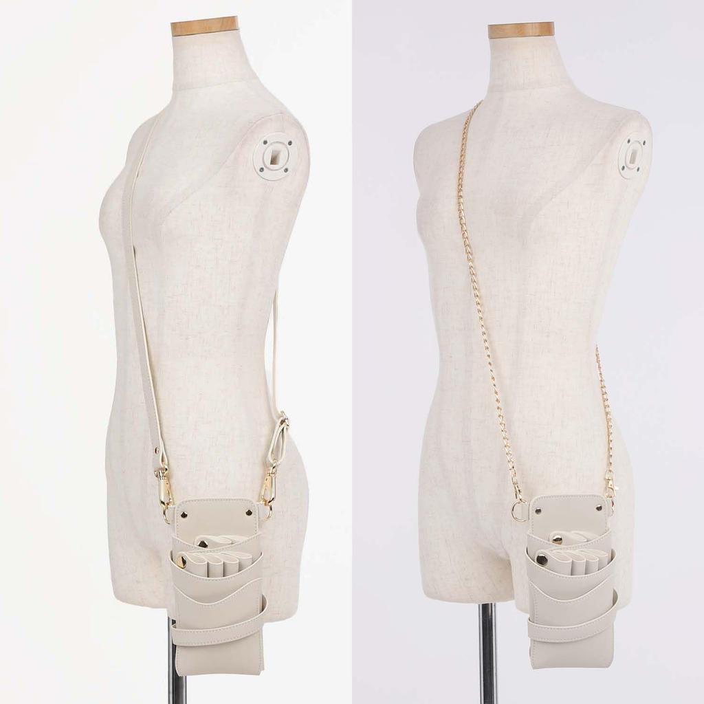 DEEDS Luxury Style Sienna Scissor Case with Milk Holds Hairdresser Trimmer Chain, Latte, 4-6 Scissors,