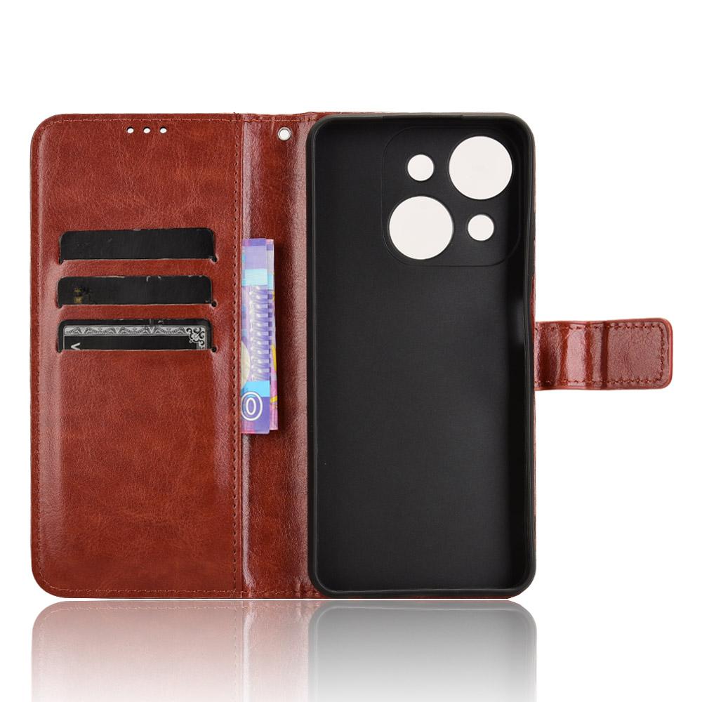 For itel A50C A669L Case Crazy Horse Texture PU Leather Phone Wallet Cover