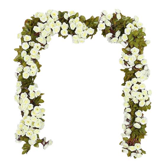 

Rose Artificial Flowers Simulation Vines Realistic Looking Vibrant Color DIY Fake Plant Vines Wedding Decoration белый