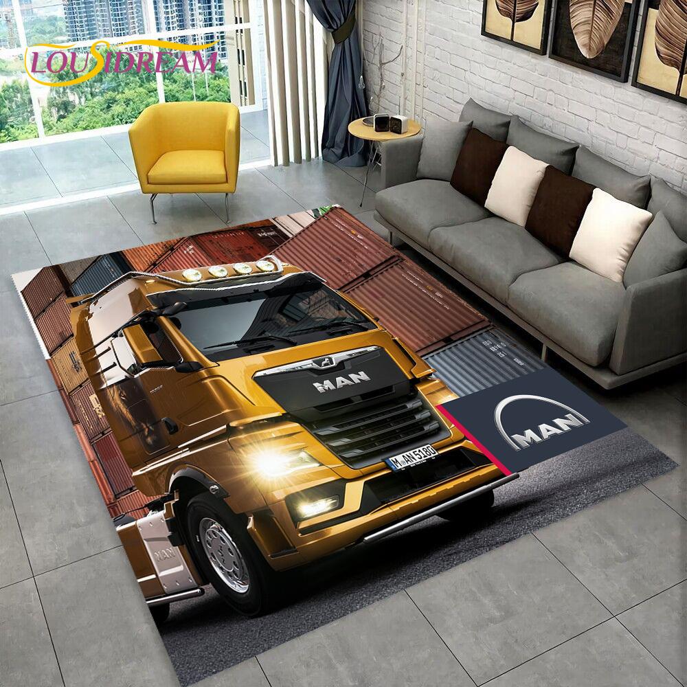Latest MAN Truck Lorry 3D Printing Rug Carpet for Living Room Bedroom Home Decor,Floor Mat Non-slip Decoration for Sofa Doormat