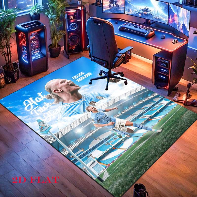 Haaland Football Carpet Rug for Living Room Bedroom Home Sofa Decoration,Kids Play Nonslip Floor Mat