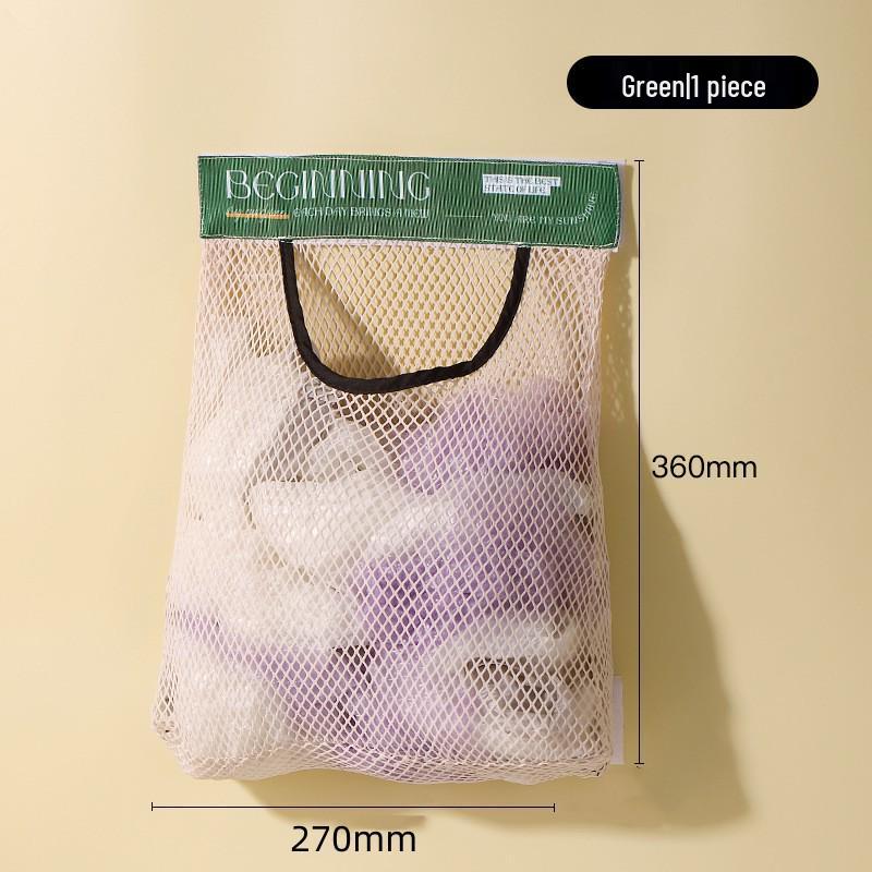 Wall-Mounted Kitchen Trash Bag Organizer - Large Capacity Velcro Mesh Holder