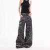 Damen High Waist Camouflage Cargo Jeans Lockerer Schnitt Weiter Bein Gerades Denim Hosen Casual Hosen Für Herbst Winter Amerikanischer Street Style Outfit