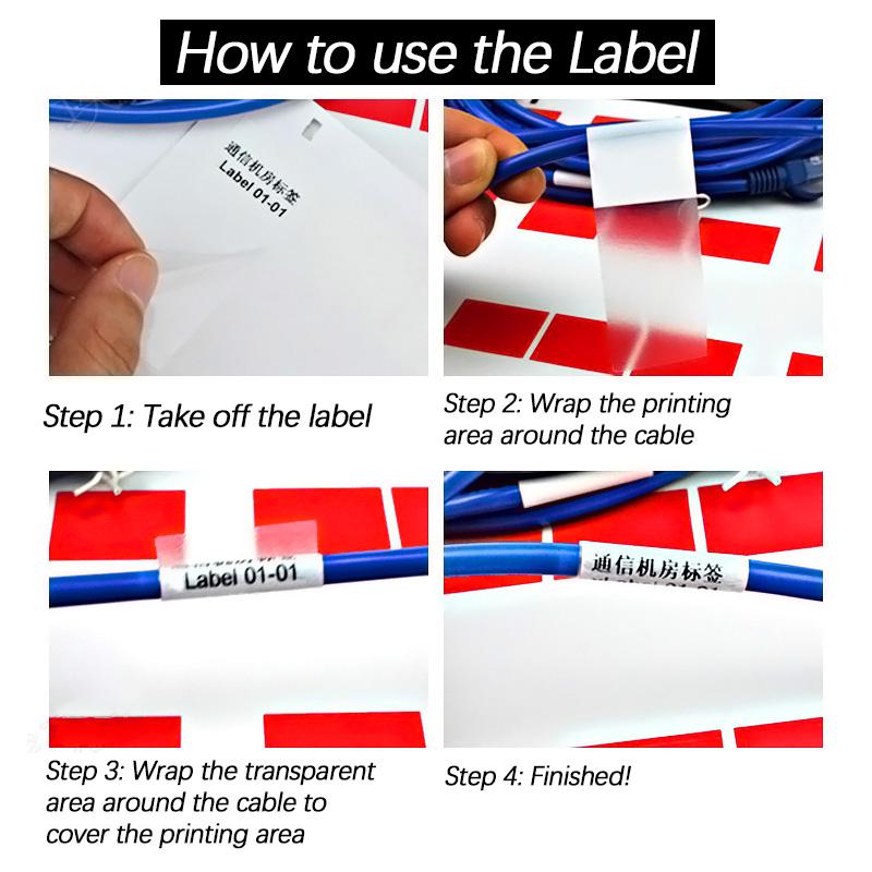 500 ks štítků na kabel nálepky marker vodotěsný samolepicí pro počítačovou síť drát USB kabel napájecí vedení