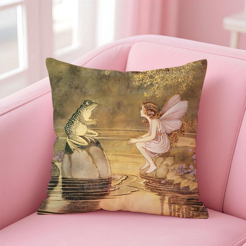 FFairies Cushion Cover Pillowcase Short Plush Invisible zipper Room Sofa Cushion Cover