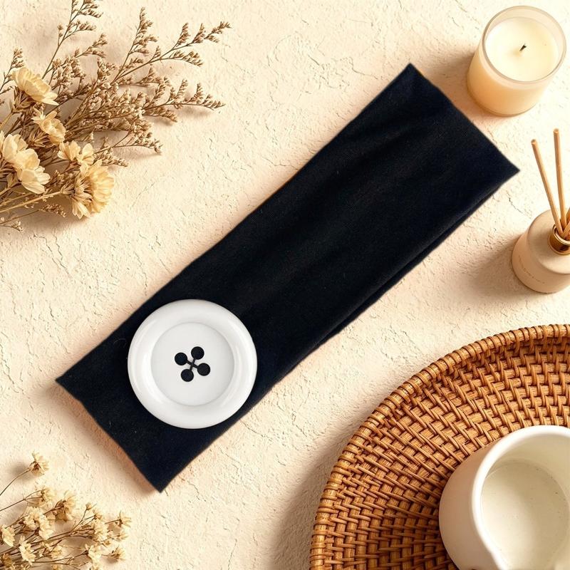 Summer Dopamine Large Button Wave Dot Headband Fashionable Ins Style Elastic Headband Colorful Hair Accessories For Women Girls