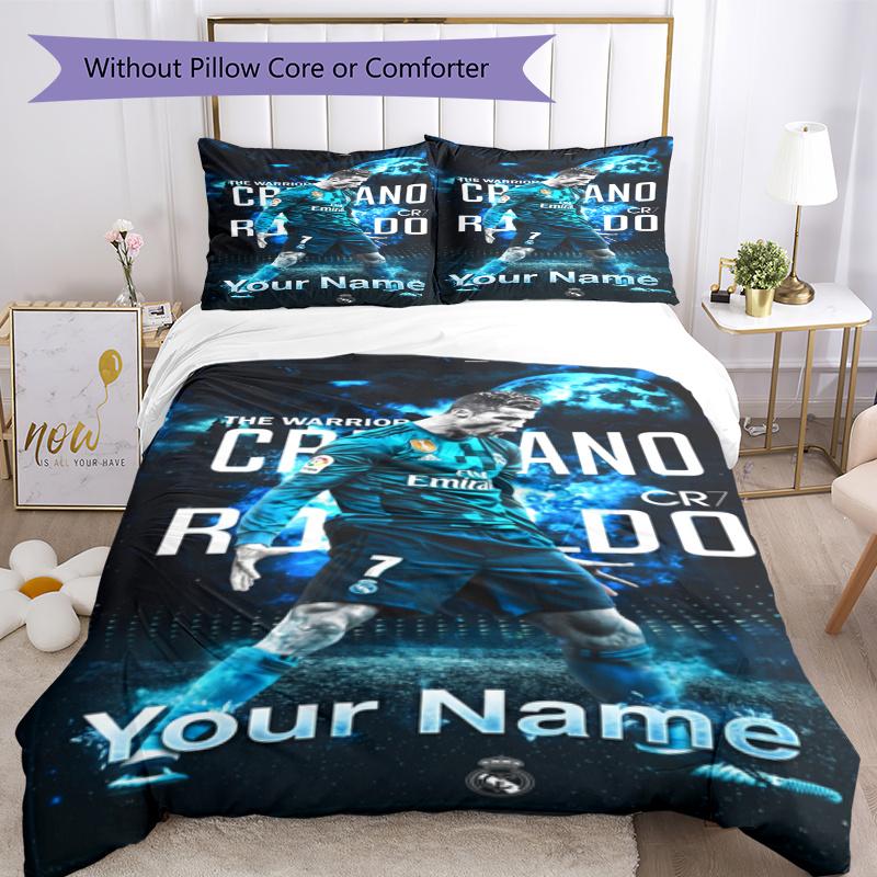 Cristiano Ronaldo Quilt Cover Set Perfect For Playroom Machine Washable Perfect Gift For Friends Family