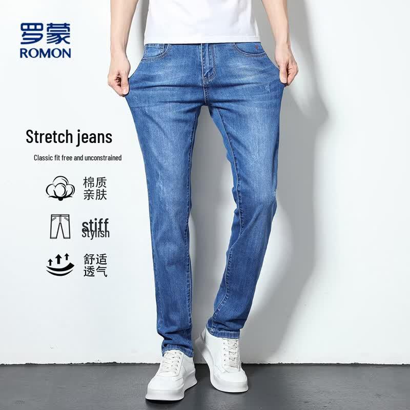 Romon Men s Stretch Straight-Leg Jeans 38