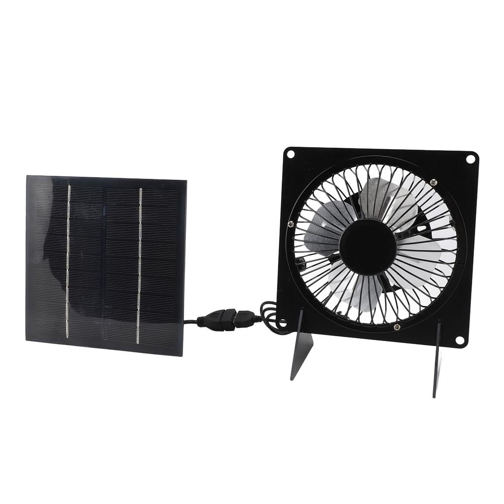 Solar Panel Fan Mini USB Outdoor Portable Cooling Fan Desktop Exhaust Ventilation with 2 Brackets 20W 5V