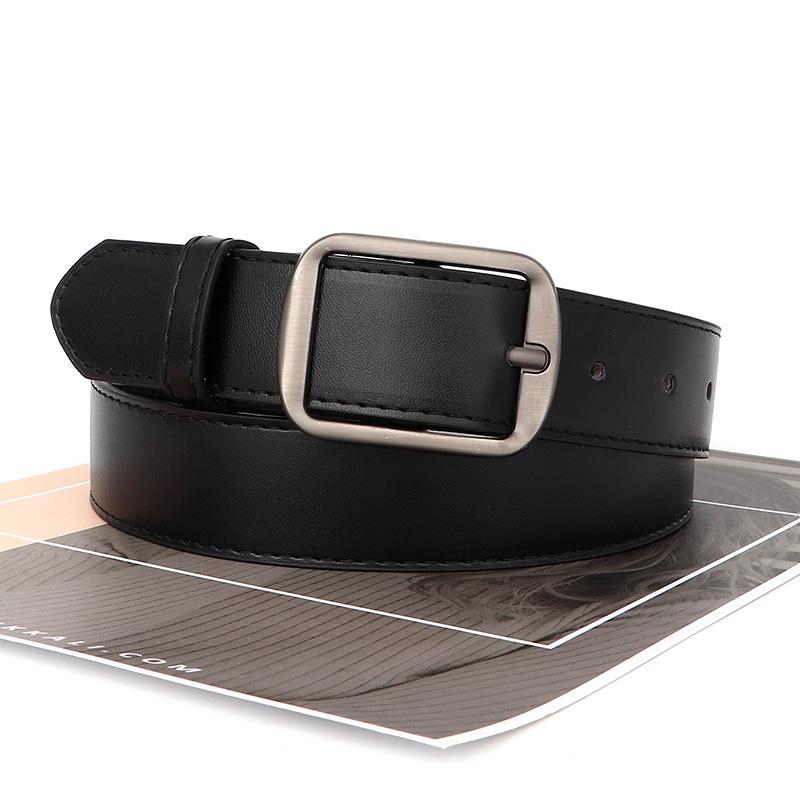

Retro Womens Style Belt Square Buckle Design For Women Men Casual Match Waist чорний
