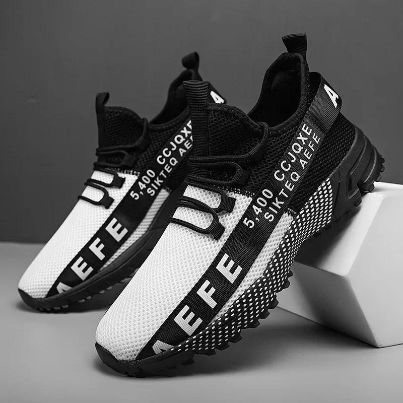 YRZL Męskie lekkie antypoślizgowe buty do biegania Oddychające modne sneakersy z siateczki powietrznej Wygodne codzienne buty sportowe dla mężczyzn