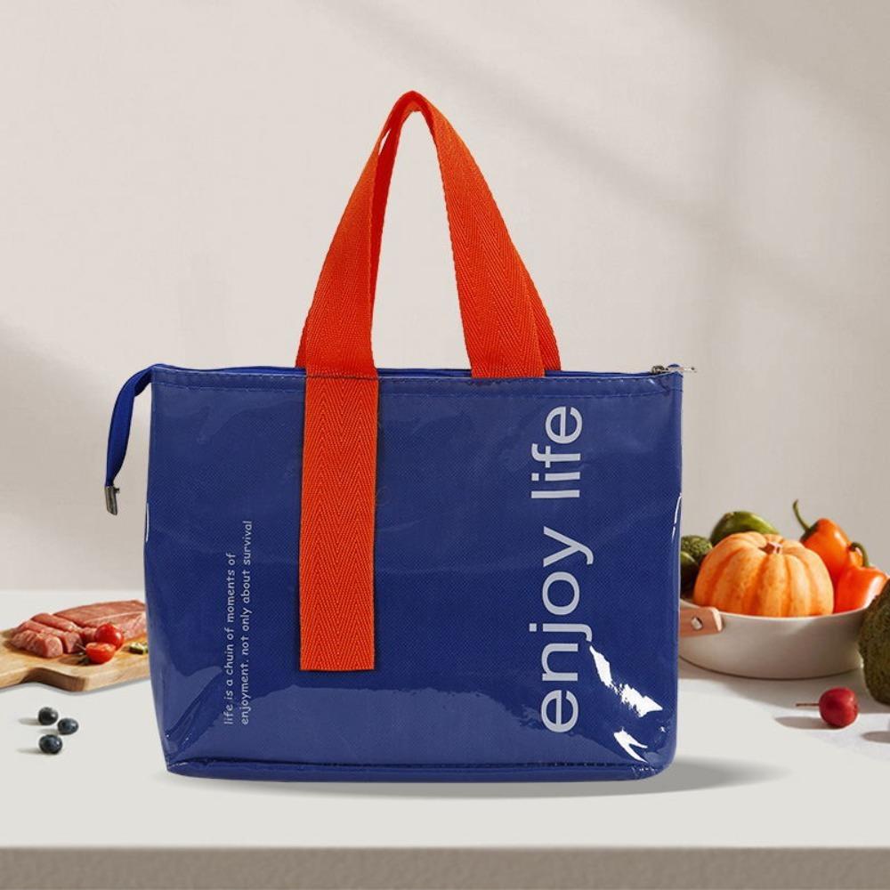

New Thickened Insulated Lunch Bag Preservation Ice Pack Picnic Food Storage Eco-Friendly Handheld Picnic Package Outdoor Travel синий