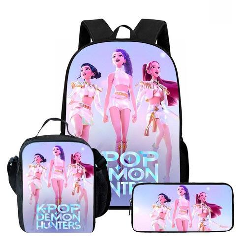 Student Schoolbag Three-Piece Girl Large-Capacity Middle School Student Backpack