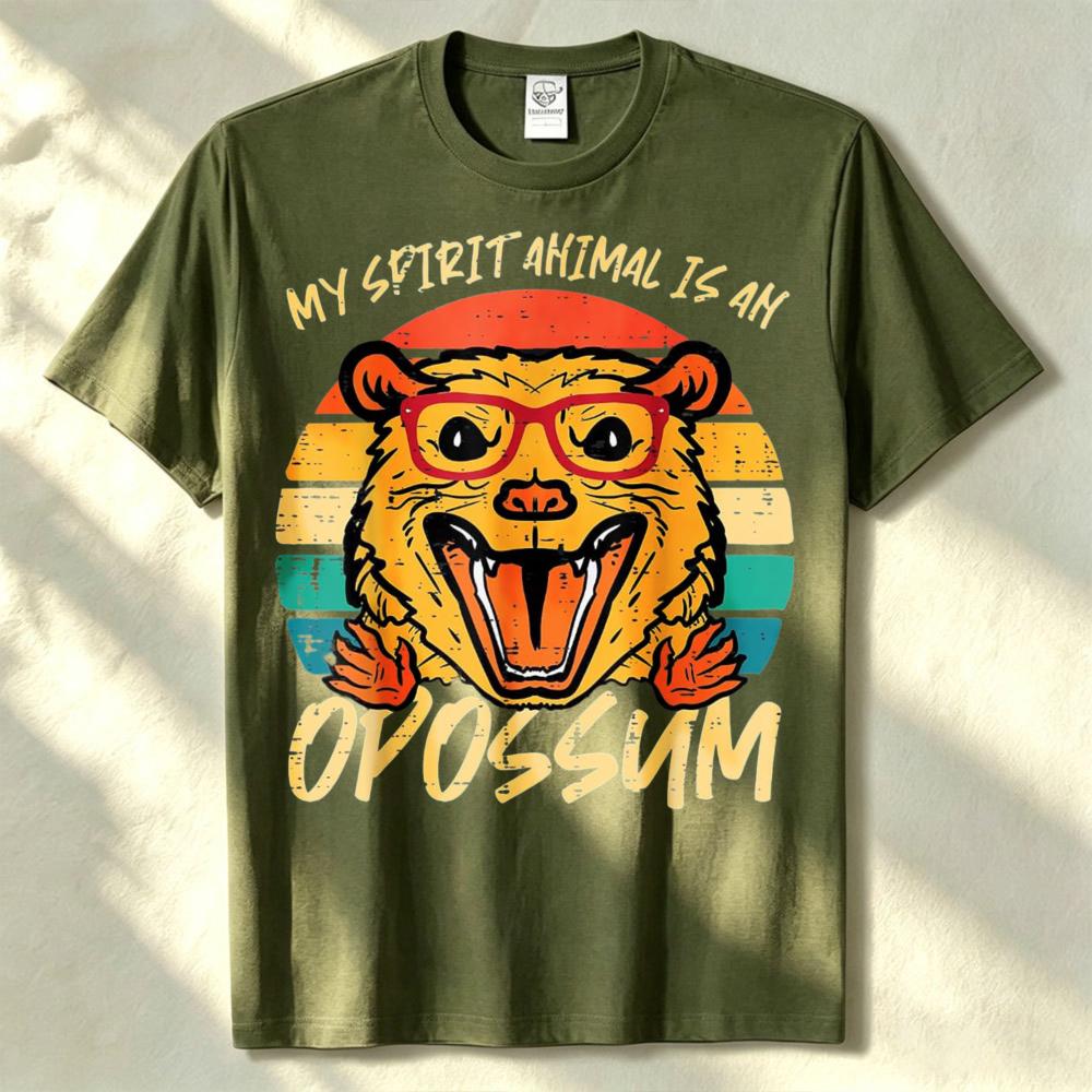 My Spirit Animal Is An Opossum Retro Possum Unisex Unisex TShirt Funny Outdoors High Quality Cotton ShortSleev Graphic T Shirts