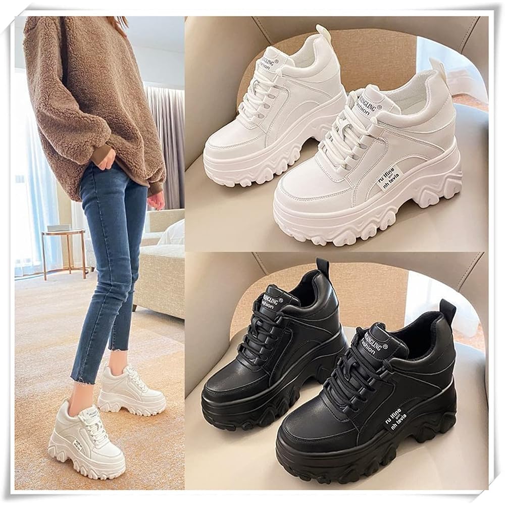 Ainiway Platform Sneakers, Dad Sneakers for Women, Platform Shoes, Sneakers with Hidden Heel,