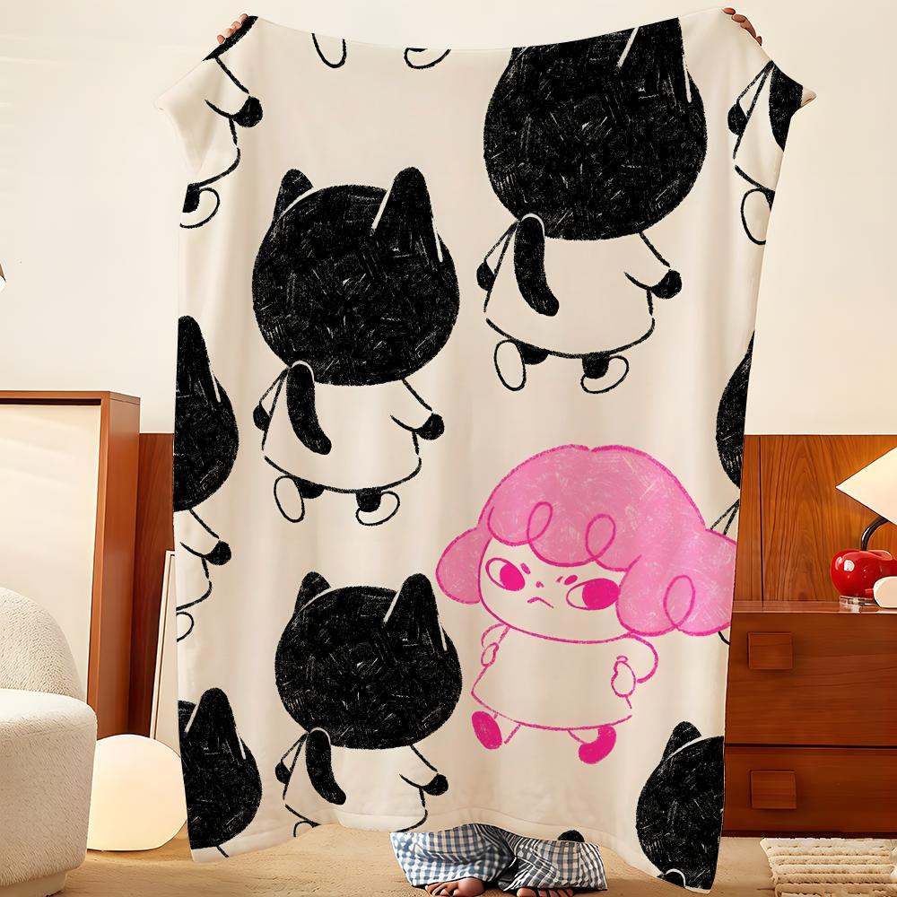 Artist L-Lovesoup Throw Flannel Throw Blanket, Lightweight Cozy, Durable Washable Cute Cool