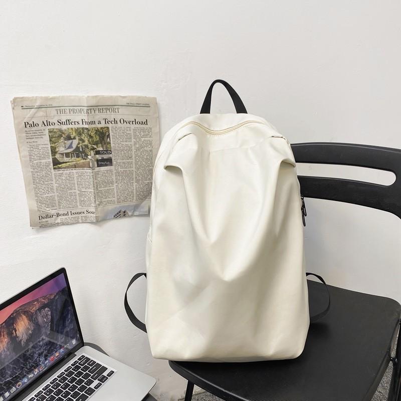 Simple Solid Color Large Capacity Student Leisure Backpack For Use Daily