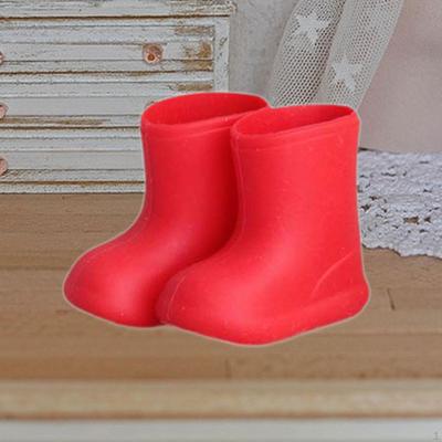 Mini Rain Boots Doll Shoes for 1/12 BJD Dolls Decorative Dollhouse Accessories, Realistic DIY