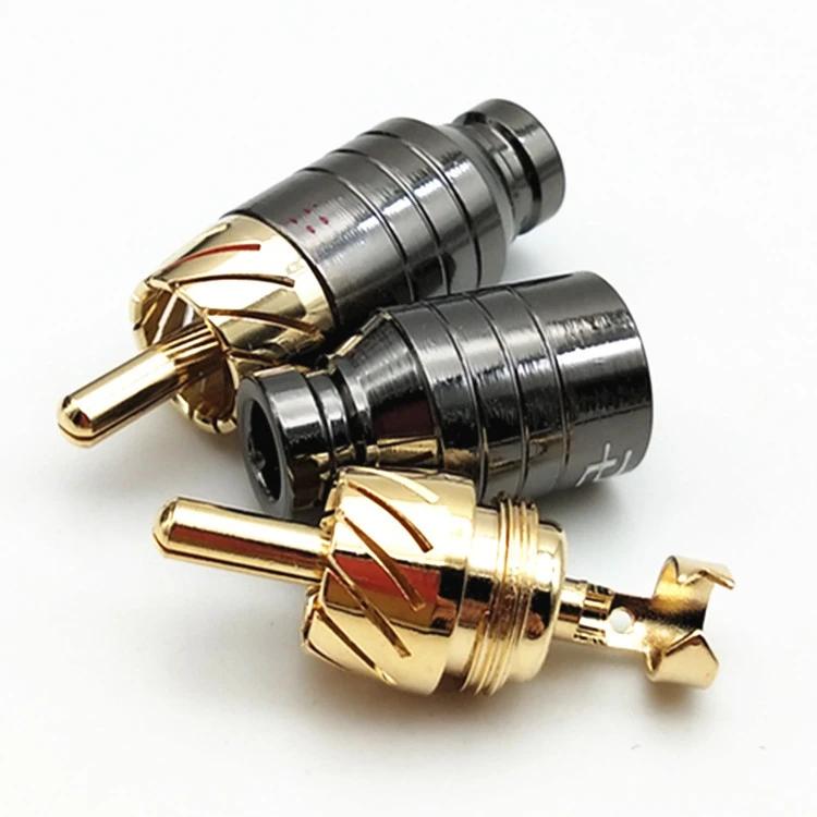 4Pcs Luxury Soldering RCA Plug Jack Connector Speaker Audio Output/Input Adapter Plug Gold Plated Earphone Connector Jack