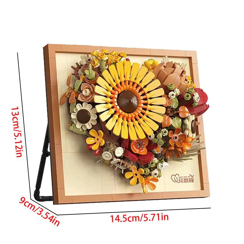 

Latest Year Decorations 3D Picture Frame Construction Bricks Flowers Mini Blocks DO IT YOURSELF Girls Playthings Wedding Gifts