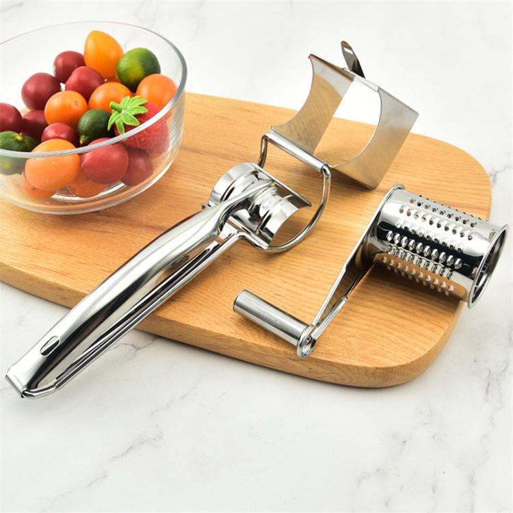 Stainless Steel Hand-Crank Rotary Cheese Grater for Home Use
