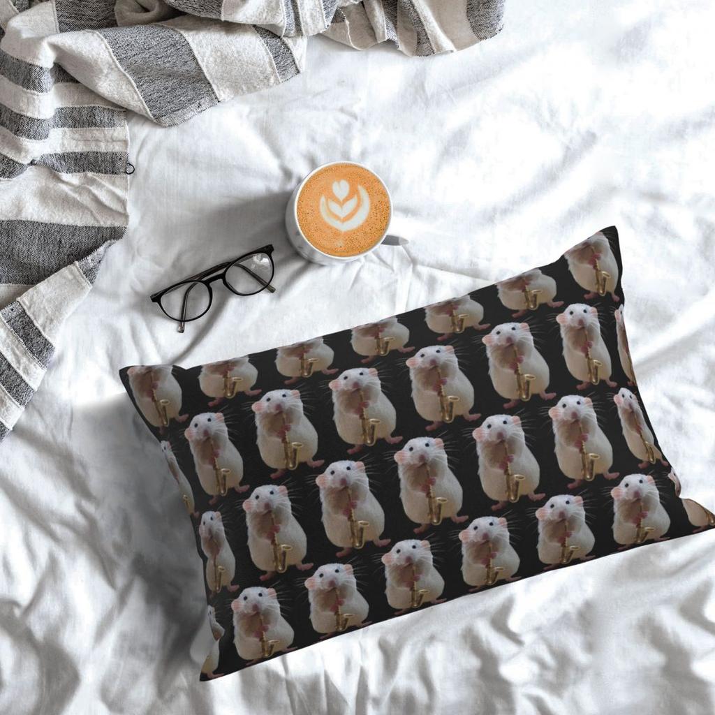 Rat Playing The Saxophone Rectangle Pillowcase Cushion Cover Decorative Bedroom Bed Home Comfort Throw Pillow