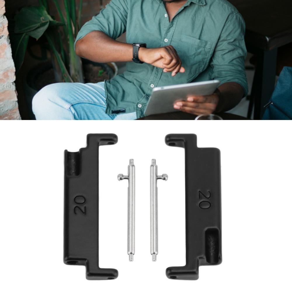 1 pár 20 až 22mm konektorů řemínku hodinek černé barvy adaptér pro připojení pásku poškozené konektory