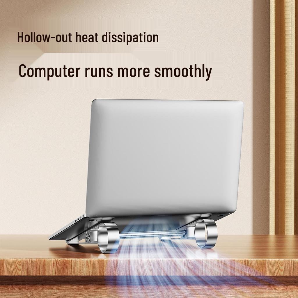 Aluminum Alloy Portable Laptop Stand with Cooling Function, Height Adjustable, Detachable, and Universal Fit.