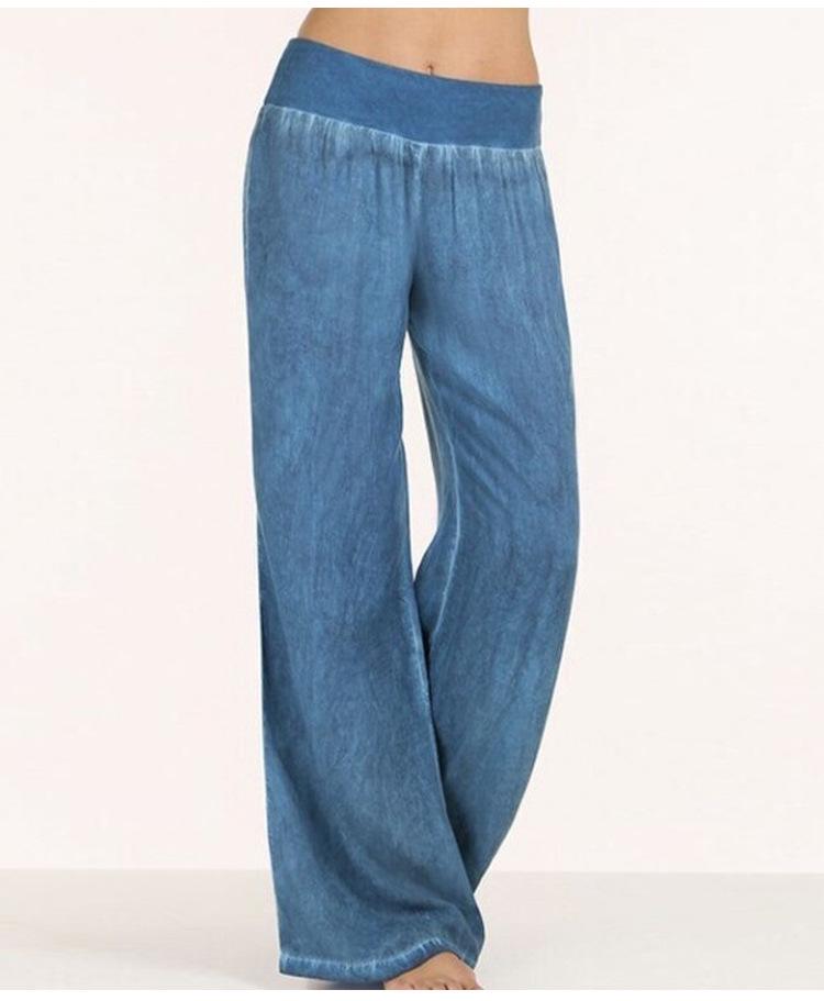 Spring/Summer Women's Plus Size Loose Wide-Leg Casual Denim Pants
