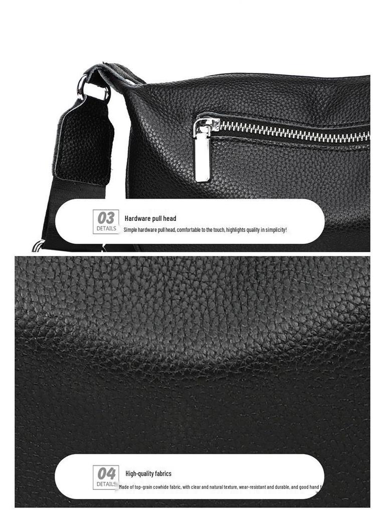 2025 Autumn/Winter Women's Top Layer Cowhide Shoulder Crossbody Bag