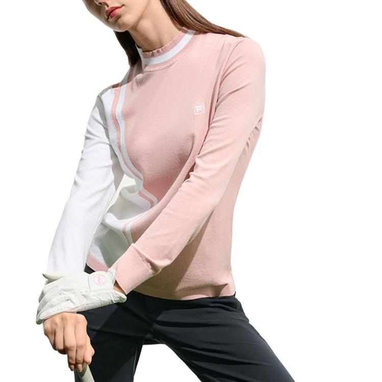 Fila Golf Series Comfortable Skin-Friendly Soft Knit Sweater Women Sweater Sweet-Pink A11W315404F-LP