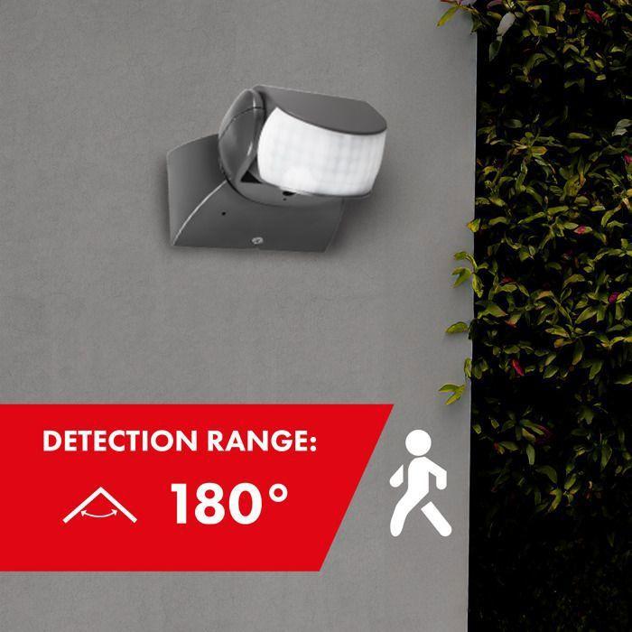 Détecteur de mouvement infrarouge pir maclean ip65 gris portée 12m mce201 gr